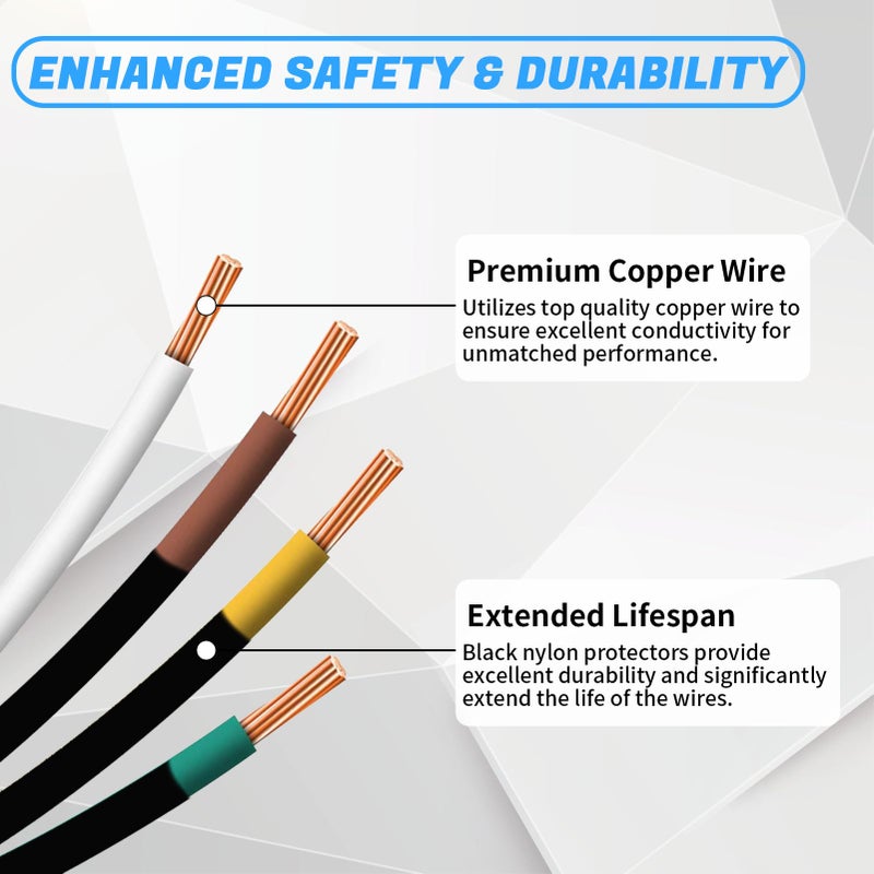 Gonice 25Ft 4 Pin Trailer Wiring Harness Kit with Black Nylon Protective Sleeve  4 Pin 5 Wire Plug for Enhanced Durability - Wishbond Trailer Wire Kit - Image 3